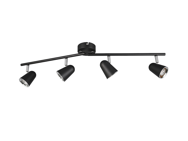 LED Deckenstrahler TOULOUSE Schwarz 4-flammig, Arme schwenkbar, Breite 78cm