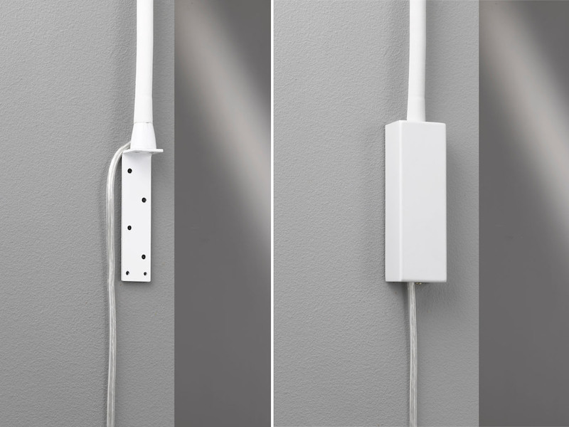 2er SET Leselampen Weiß mit Kabel & Stecker, Breite 4cm