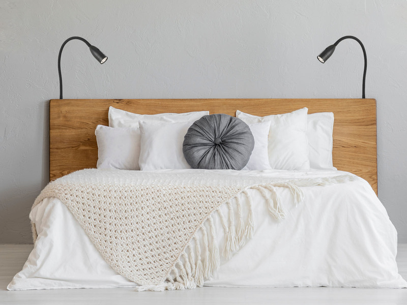 2er SET LED Bettlampen Schwarz mit Kabel & Stecker, Gestensteuerung, Breite 4cm