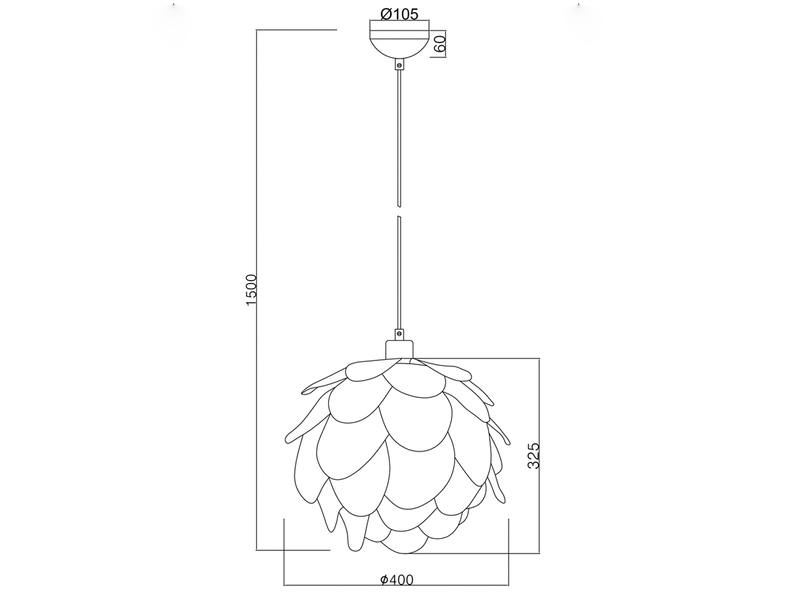 Verspielte Pendelleuchte CLOVER 1 flammig mit bunten Kunststoffblättern