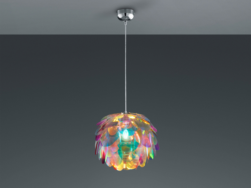 Ausgefallene Pendelleuchte CLOVER mit bunten Kunststoffscheiben Ø 40cm