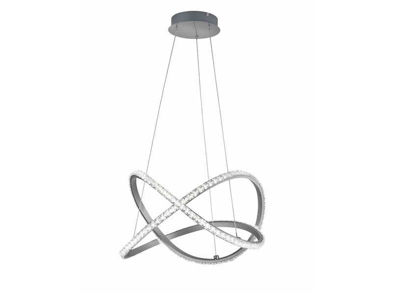 LED Pendelleuchte RUBIN mit Kristall, RGB Farbwechsler & Fernbedienung Ø 50cm