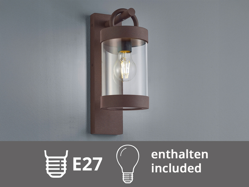 Außenwandleuchte SAMBESI Laterne im Landhausstil, Rostoptik, Höhe 33cm