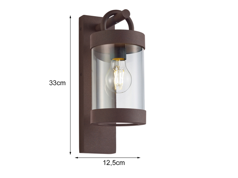 LED Außenwandleuchte Laterne im Landhausstil, Rostoptik, Höhe 33cm