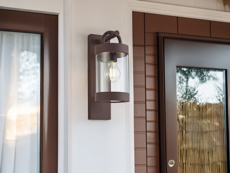 LED Außenwandleuchte Laterne im Landhausstil, Rostoptik, Höhe 33cm