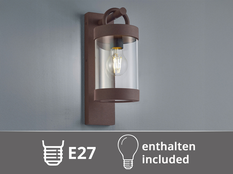 LED Außenwandleuchte Laterne im Landhausstil, Rostoptik, Höhe 33cm