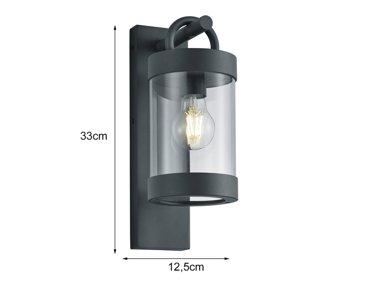 LED Außenwandleuchte Laterne im Landhausstil, Anthrazit, Höhe 33cm