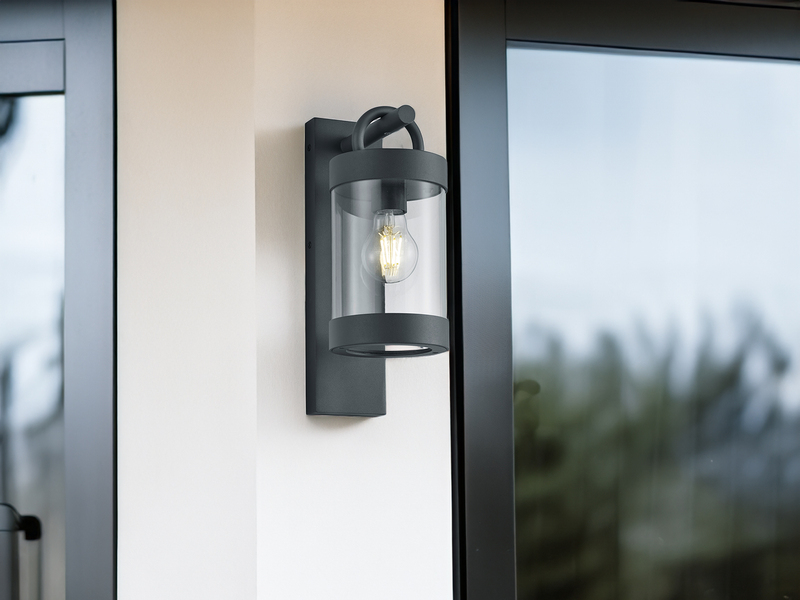 LED Außenwandleuchte Laterne im Landhausstil, Anthrazit, Höhe 33cm