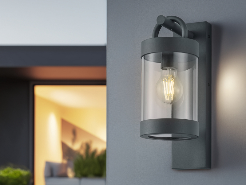 LED Außenwandleuchte Laterne im Landhausstil, Anthrazit, Höhe 33cm