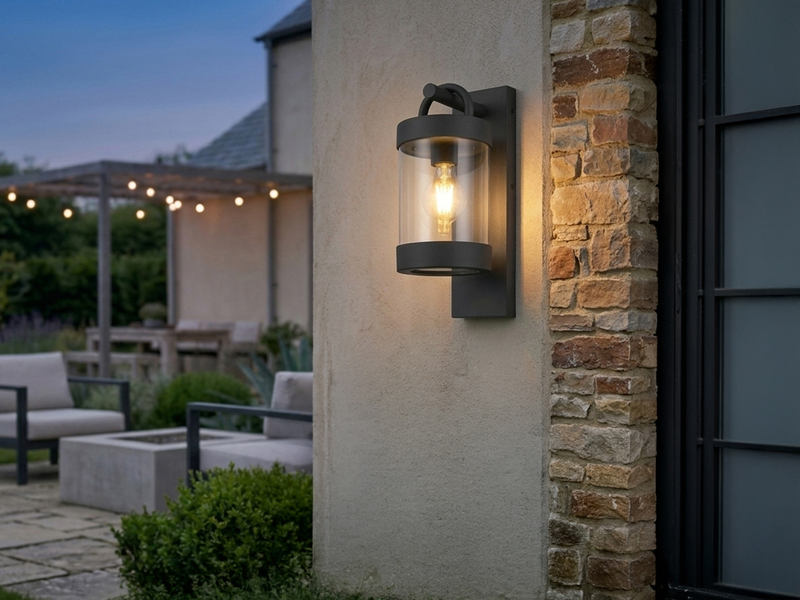 LED Außenwandleuchte Laterne im Landhausstil, Anthrazit, Höhe 33cm