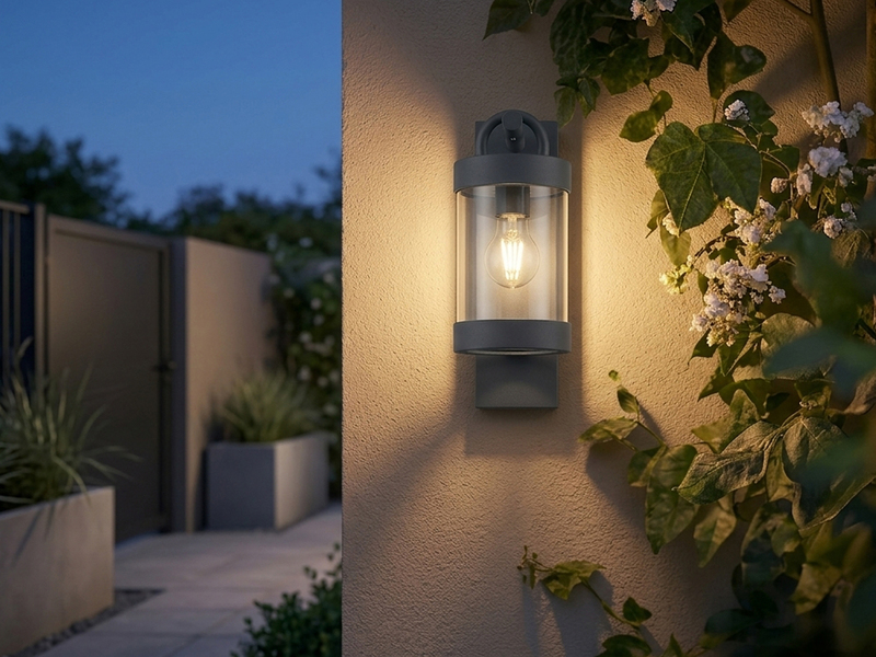 LED Außenwandleuchte Laterne im Landhausstil, Anthrazit, Höhe 33cm