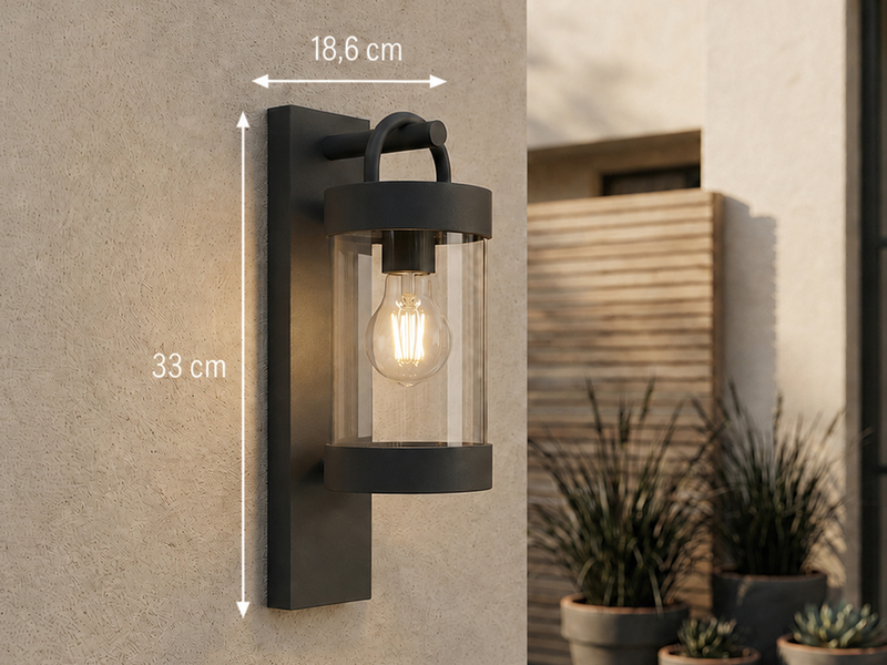 LED Außenwandleuchte Laterne im Landhausstil, Anthrazit, Höhe 33cm