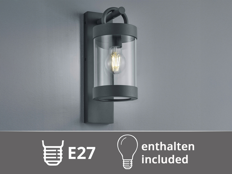LED Außenwandleuchte Laterne im Landhausstil, Anthrazit, Höhe 33cm