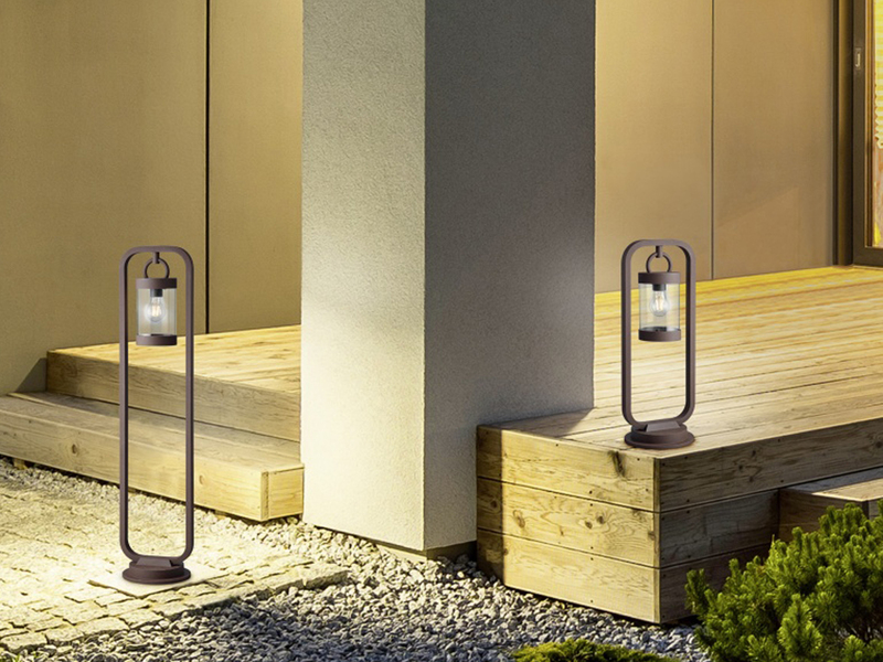 LED Wegeleuchte Landhausstil, Laterne in Rostoptik, Höhe 100cm