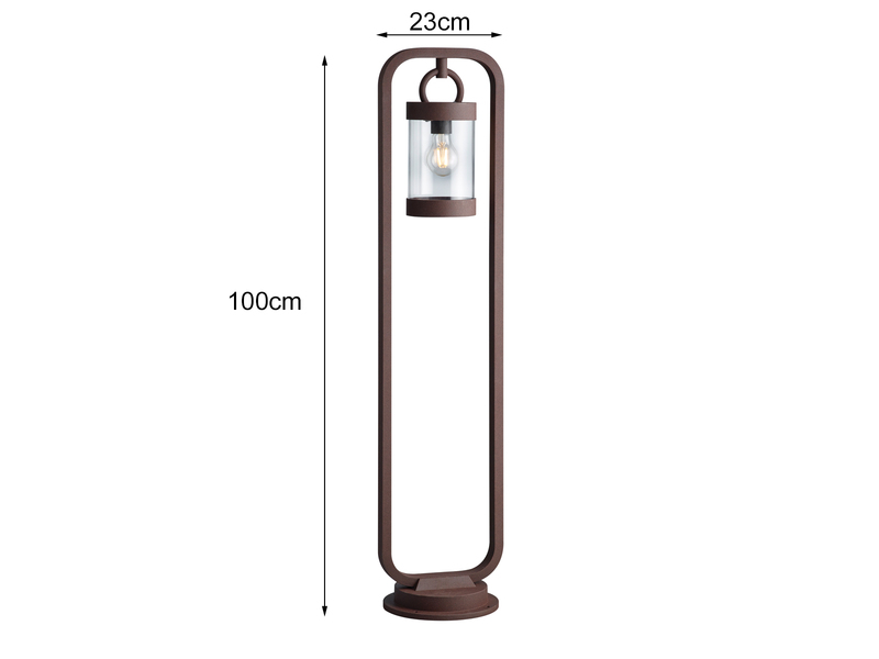 LED Wegeleuchte Landhausstil, Laterne in Rostoptik, Höhe 100cm