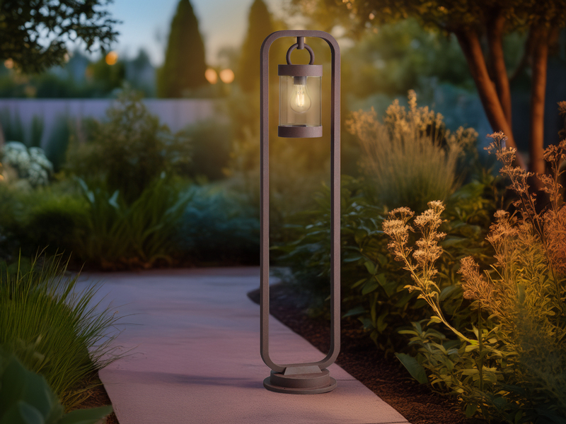LED Wegeleuchte Landhausstil, Laterne in Rostoptik, Höhe 100cm