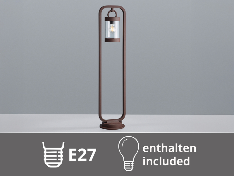 LED Wegeleuchte Landhausstil, Laterne in Rostoptik, Höhe 100cm