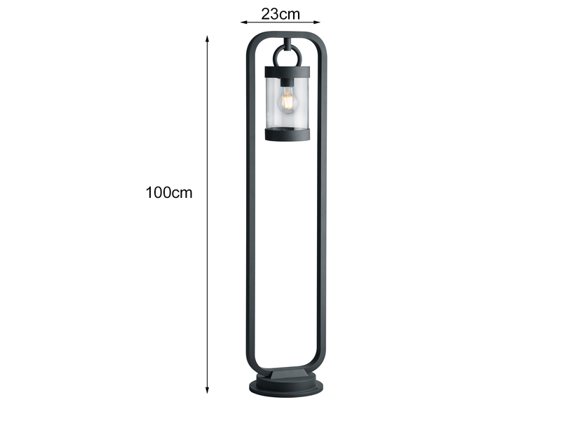 LED Wegeleuchte Landhausstil, Laterne in Anthrazit, Höhe 100cm