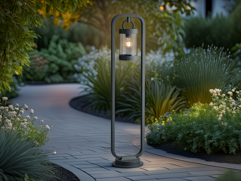LED Wegeleuchte Landhausstil, Laterne in Anthrazit, Höhe 100cm