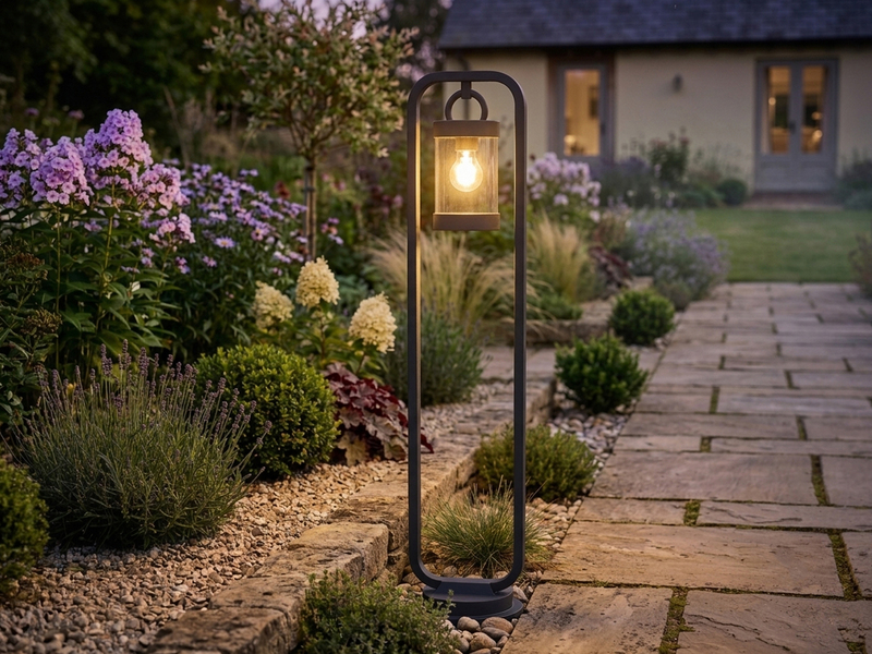 LED Wegeleuchte Landhausstil, Laterne in Anthrazit, Höhe 100cm