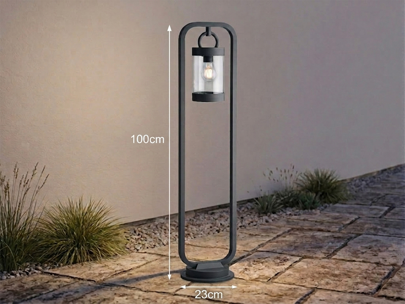 LED Wegeleuchte Landhausstil, Laterne in Anthrazit, Höhe 100cm