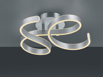 LED Deckenlampe FRANCIS Silber geschwungen, dimmbar, Breite 54cm