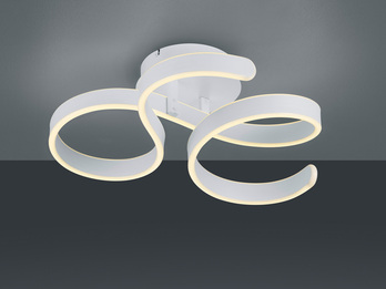 LED Deckenlampe FRANCIS Weiß Stufen Dimmer, Design geschwungen Ø54cm