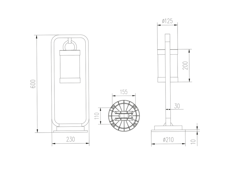 LED Wegeleuchte Landhausstil, Laterne in Rostoptik, Höhe 60cm