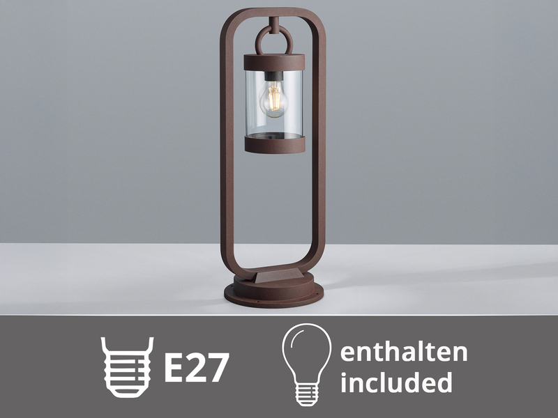 LED Wegeleuchte Landhausstil, Laterne in Rostoptik, Höhe 60cm