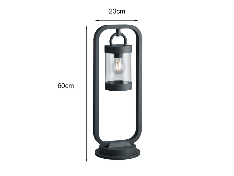 LED Wegeleuchte Landhausstil, Laterne in Anthrazit, Höhe 60cm