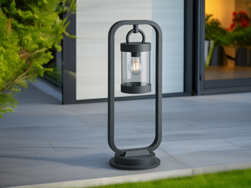 LED Wegeleuchte Landhausstil, Laterne in Anthrazit, Höhe 60cm