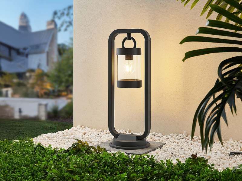 LED Wegeleuchte Landhausstil, Laterne in Anthrazit, Höhe 60cm