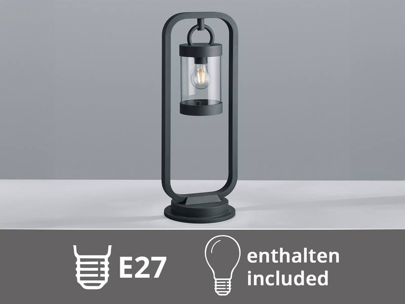 LED Wegeleuchte Landhausstil, Laterne in Anthrazit, Höhe 60cm