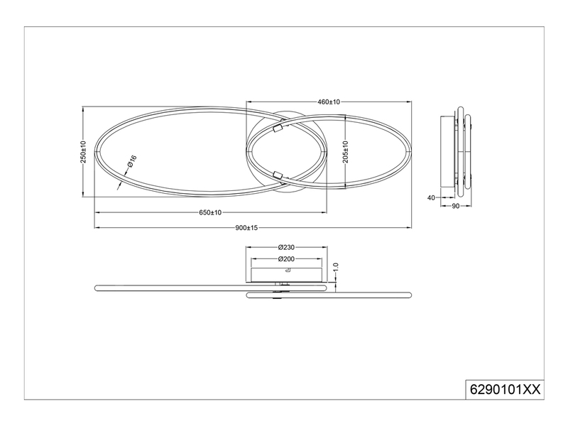 Große minimalistische LED Ringleuchte Deckenlampe AVUS in Silber matt