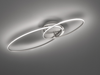 Große minimalistische LED Ringleuchte Deckenlampe AVUS in Silber matt