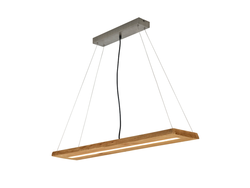 LED Pendelleuchte BRAD stufenweise dimmbar mit Naturholz, Breite 100cm