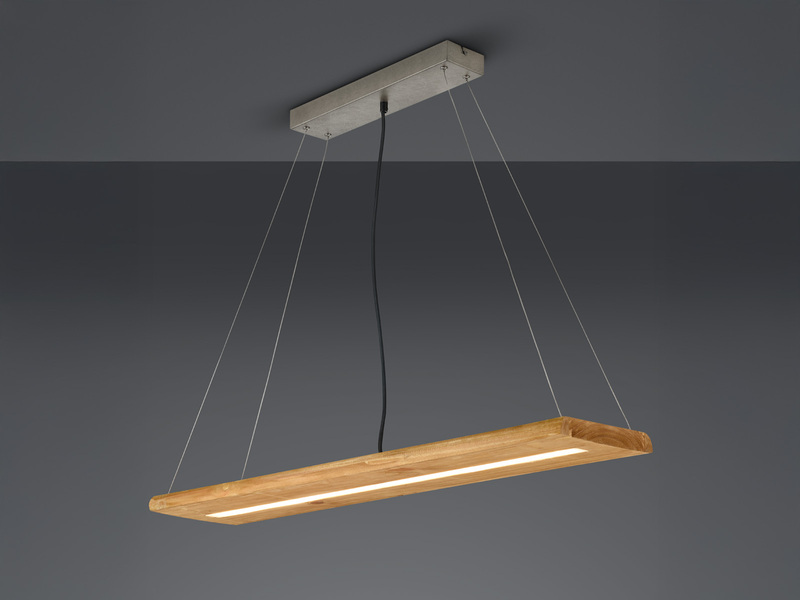 LED Pendelleuchte BRAD stufenweise dimmbar mit Naturholz, Breite 100cm