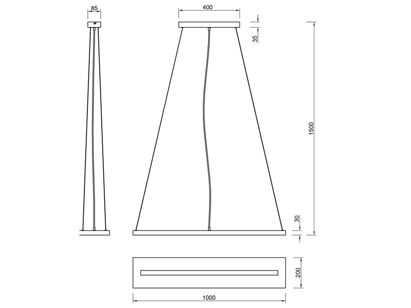 LED Pendelleuchte BRAD stufenweise dimmbar mit Naturholz, Breite 100cm