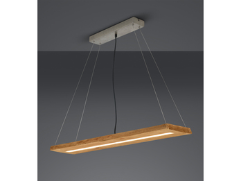 LED Pendelleuchte BRAD stufenweise dimmbar mit Naturholz, Breite 100cm