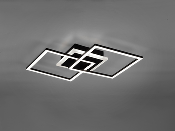 Große LED Deckenleuchte VENIDA eckig Schwarz, dimmbar, Breite 57cm