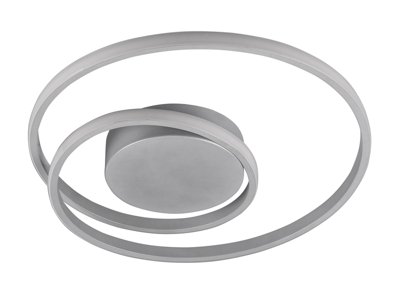 Flache LED Deckenleuchte ZIBAL Silber, stufenweise dimmbar, Ø 39cm