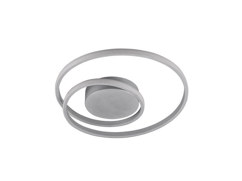 Flache LED Deckenleuchte ZIBAL Silber, stufenweise dimmbar, Ø 39cm