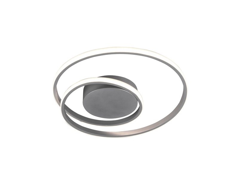 Flache LED Deckenleuchte ZIBAL Silber, stufenweise dimmbar, Ø 39cm