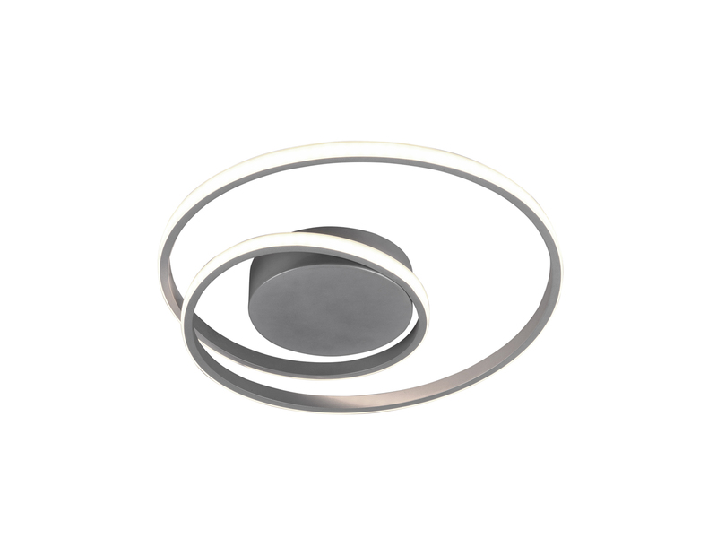 LED Deckenleuchte ZIBAL Silber matt mit 3 Stufen Dimmer, Spirale Ø 39cm