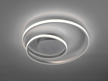 Flache LED Deckenleuchte ZIBAL Silber, stufenweise dimmbar, Ø 39cm