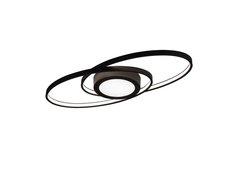 Große LED Deckenleuchte GALAXY Schwarz, dimmbar über Schalter, Breite 57cm