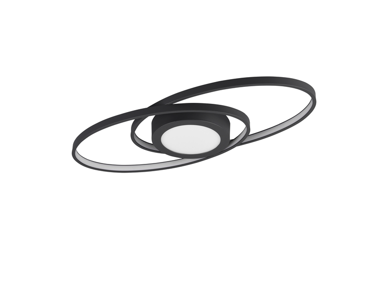 Große LED Deckenleuchte GALAXY Schwarz, dimmbar über Schalter, Breite 57cm