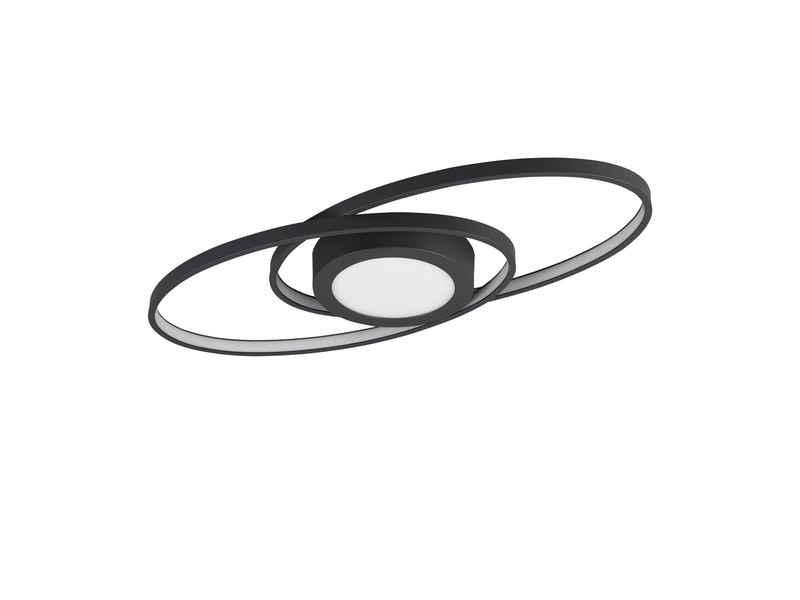 Puristische Ring LED Deckenleuchte GALAXY Anthrazit mit Switch Dimmer 57x23cm