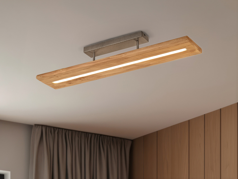 LED Deckenleuchte BRAD aus Holz lang & schmal dimmbar, Breite 100cm
