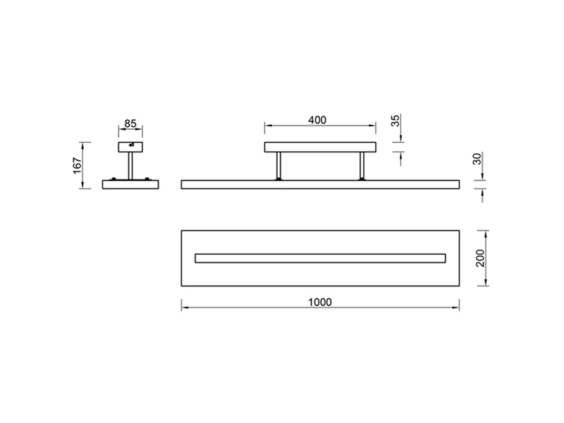LED Deckenleuchte BRAD aus Holz lang & schmal dimmbar, Breite 100cm